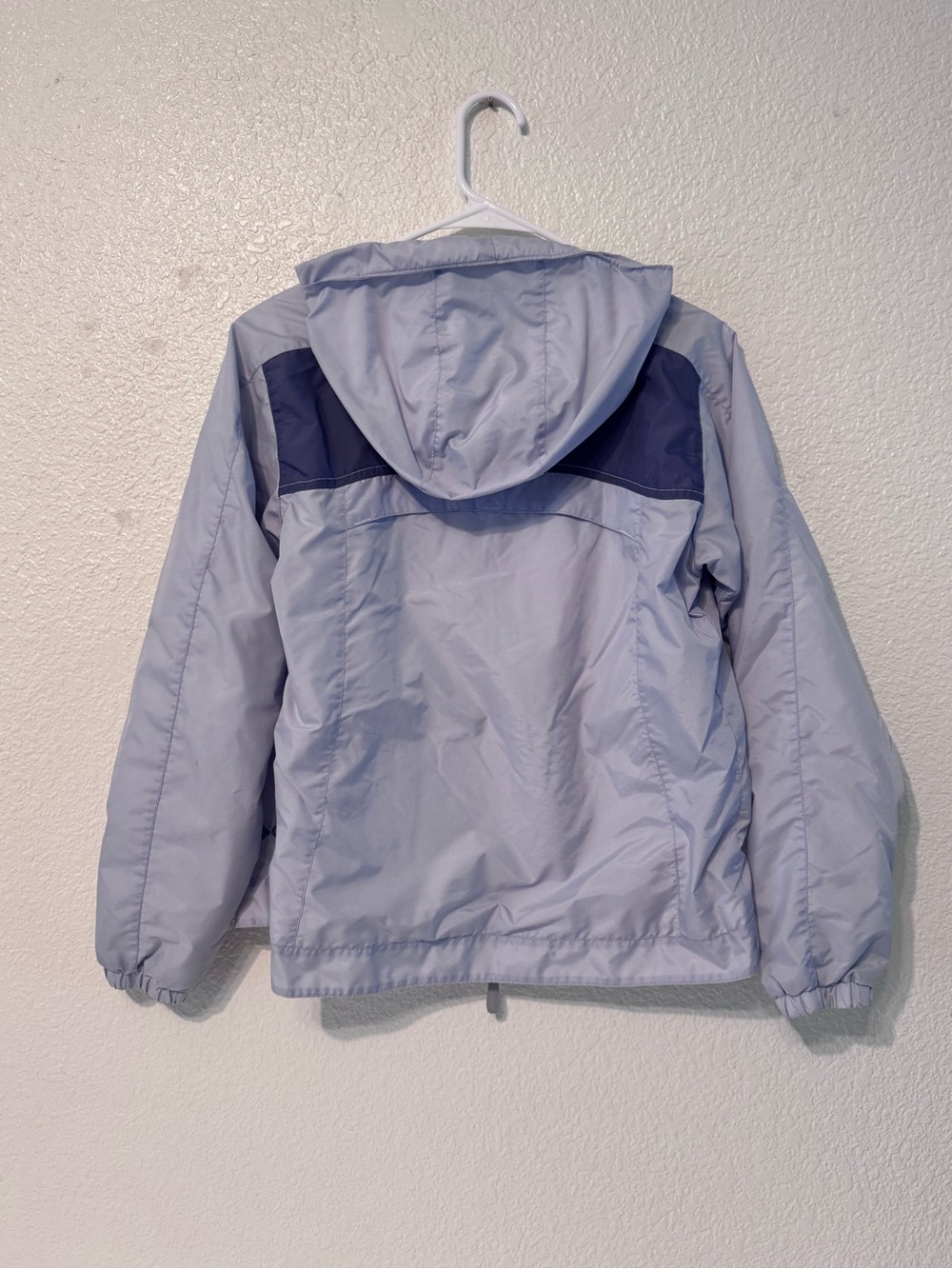 Columbia Youth Windbreaker Jacket Light Purple Colorblock Hooded Full Zip 14/16 - Picture 5 of 6